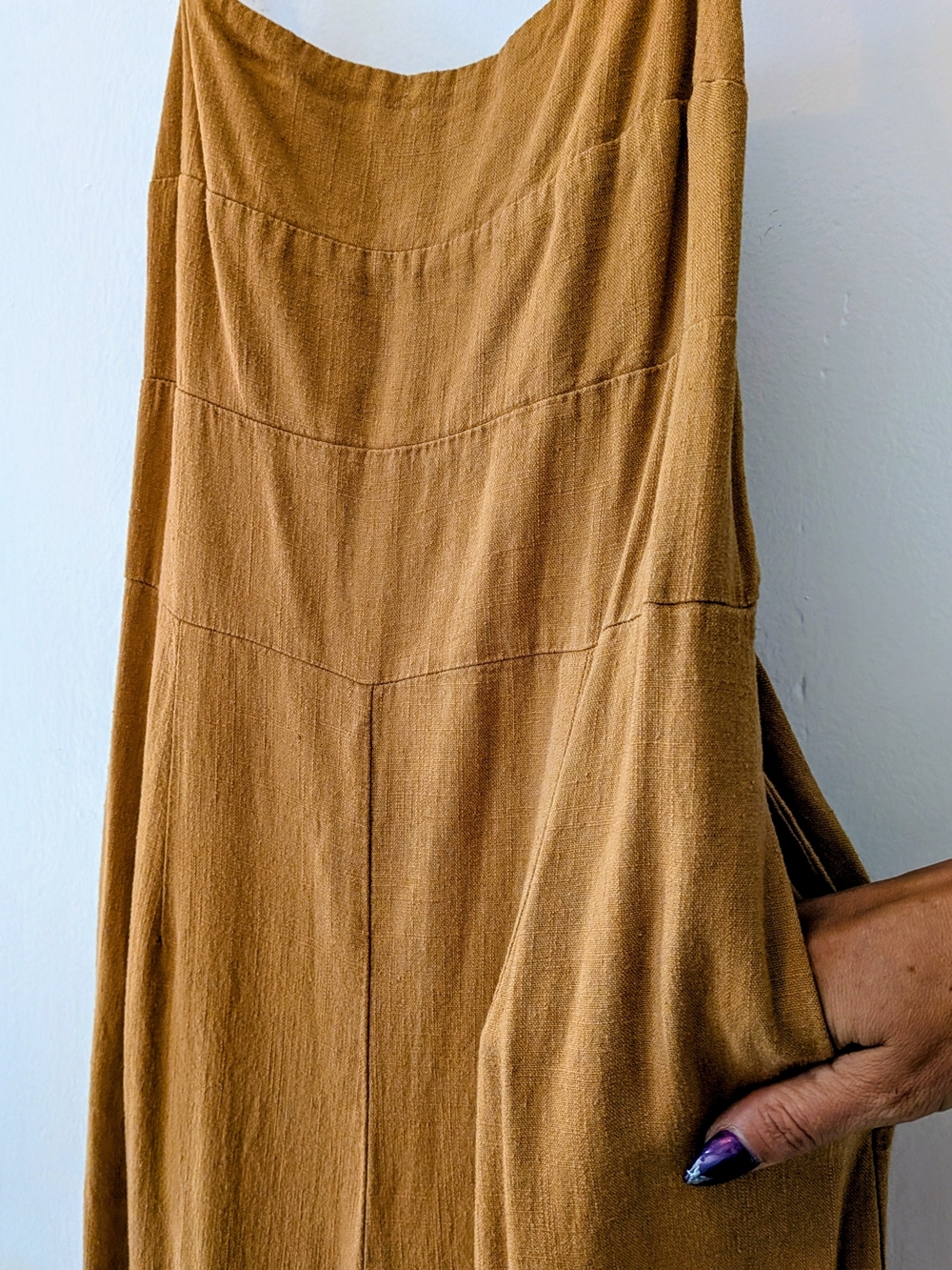 Scoop-Neck Wide-Leg Jumpsuit in Golden Caramel